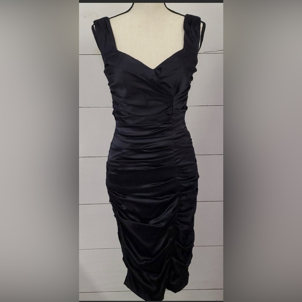 Cache silk black dress just back from dry cleaners 8